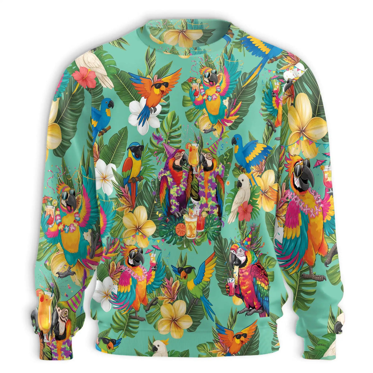 Party Parrot Tropical Sweatshirt – Tropical 3D All Over Print Design