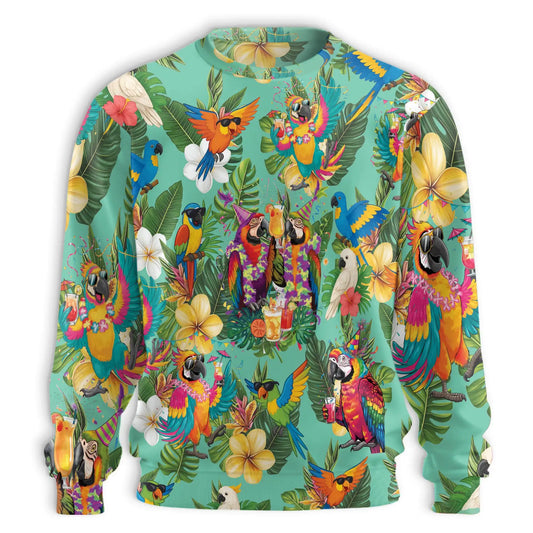 Party Parrot Tropical Sweatshirt – Tropical 3D All Over Print Design