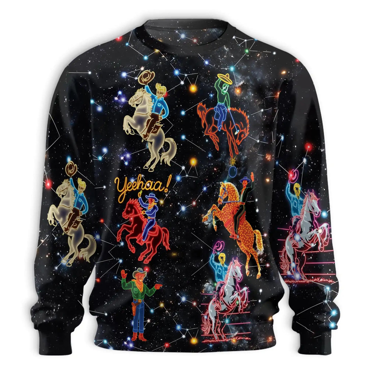 Neon Cowboy Constellation Sweatshirt – Colorful Graphic 3D All Over Print Design