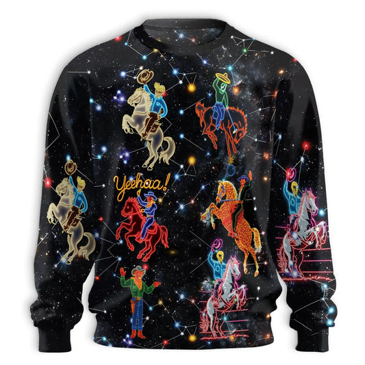 Neon Cowboy Constellation Sweatshirt – Colorful Graphic 3D All Over Print Design