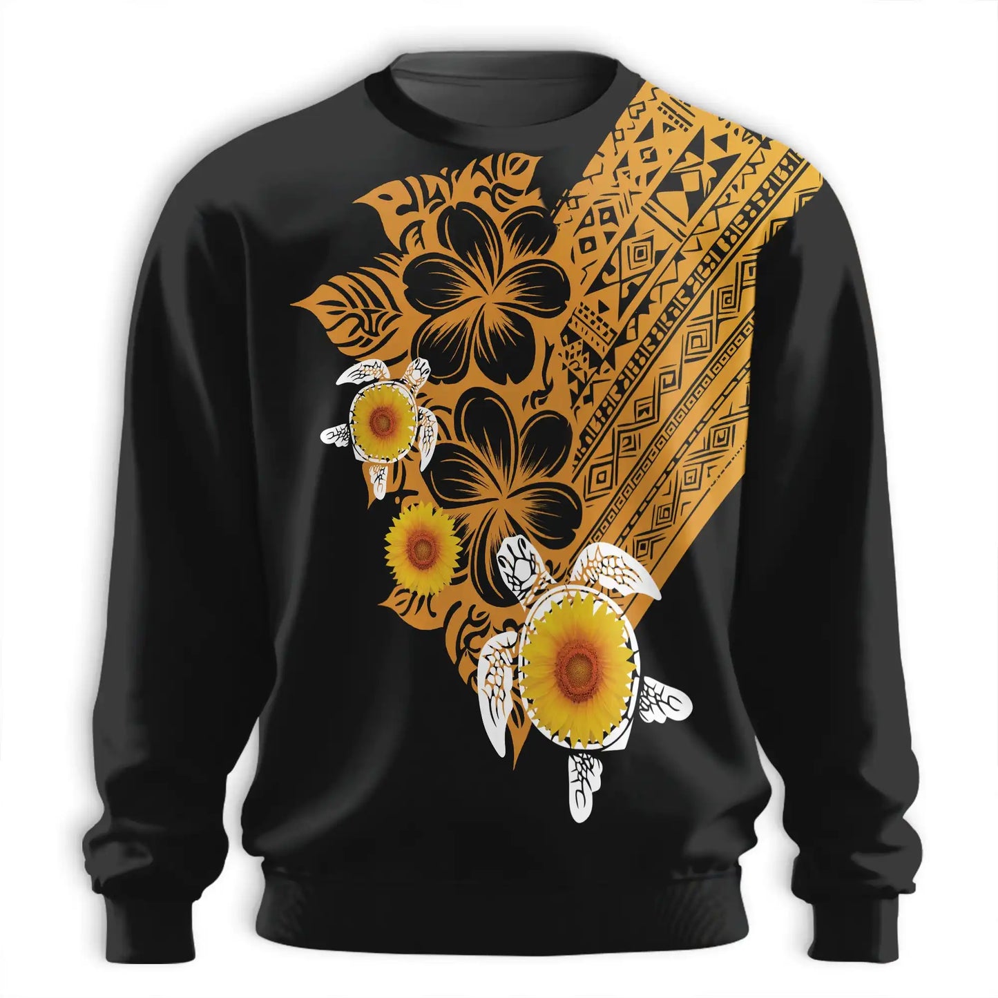 Polynesian Sea Turtle Sweatshirt – Colorful Graphic 3D All Over Print Design