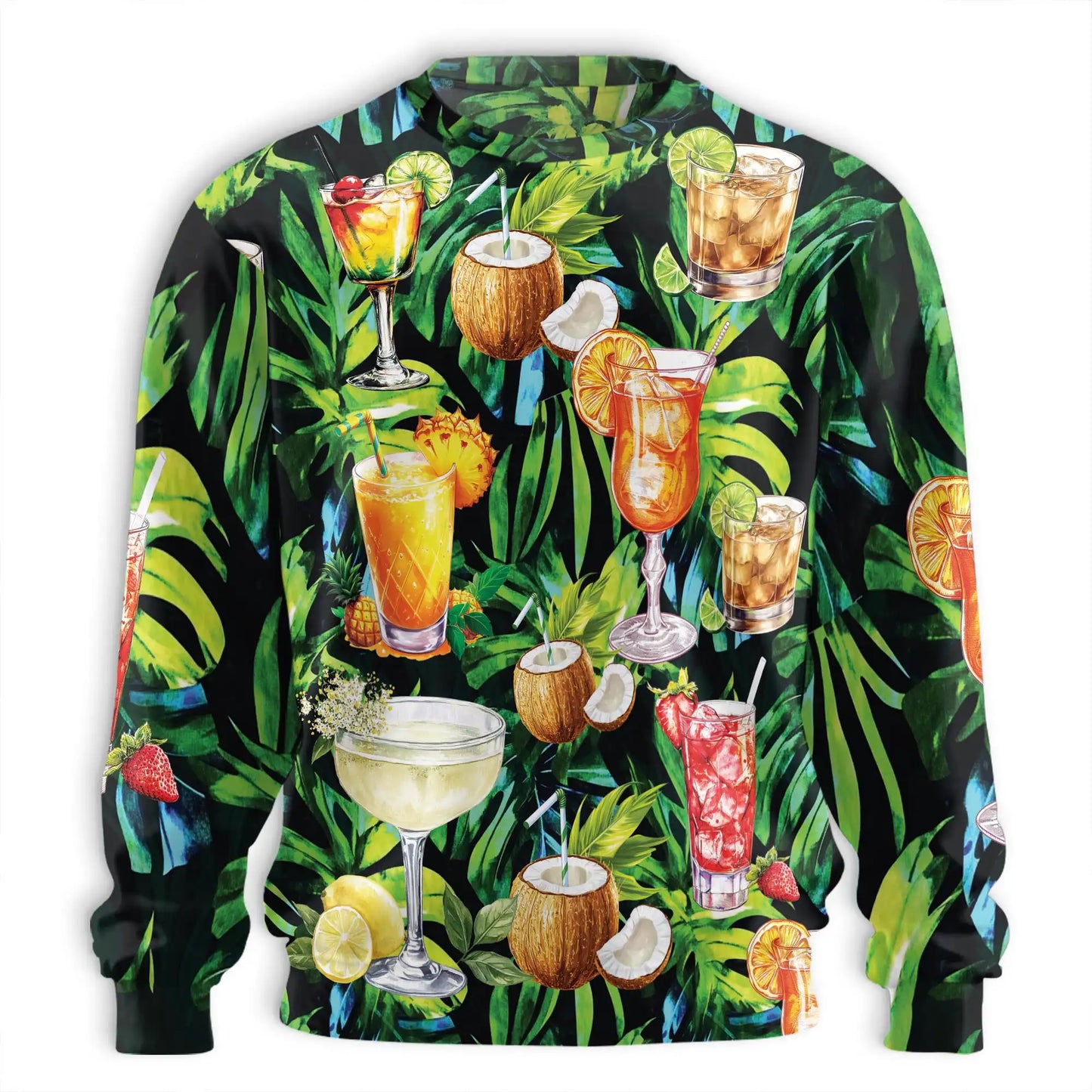 Cocktail and Fruit Summer Sweatshirt – Tropical 3D All Over Print Design