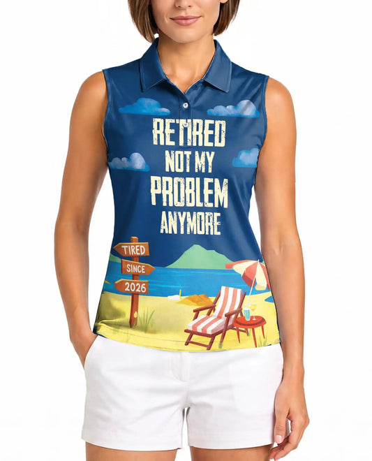 Tropical Beach Sleeveless Polo Shirt for Women, Island Summer Style | Azhawaiian