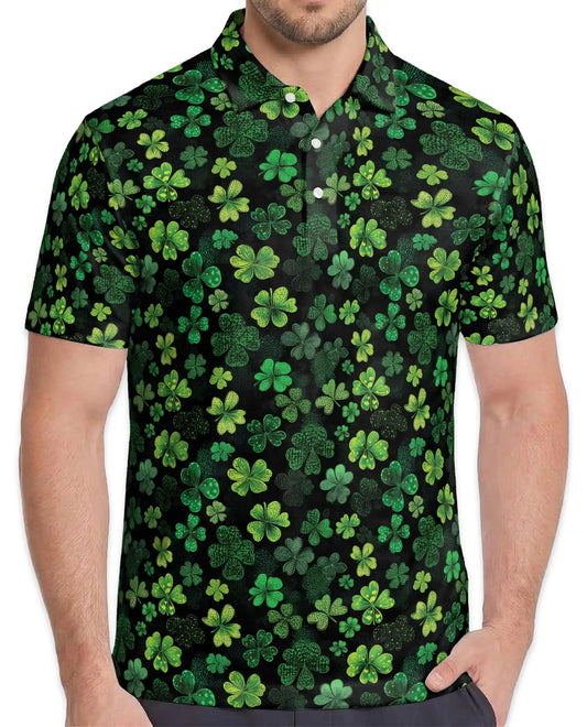 Blueberry Pattern Polo Shirt for Men, Summer Fruit Print | Azhawaiian