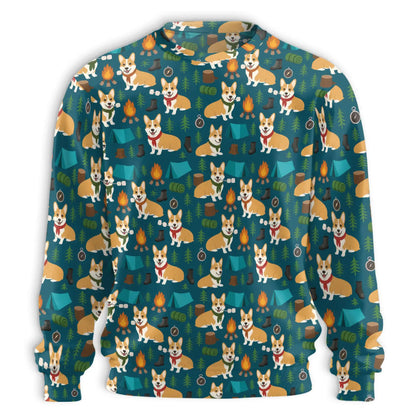 Corgi Camping Sweatshirt – Colorful Graphic 3D All Over Print Design