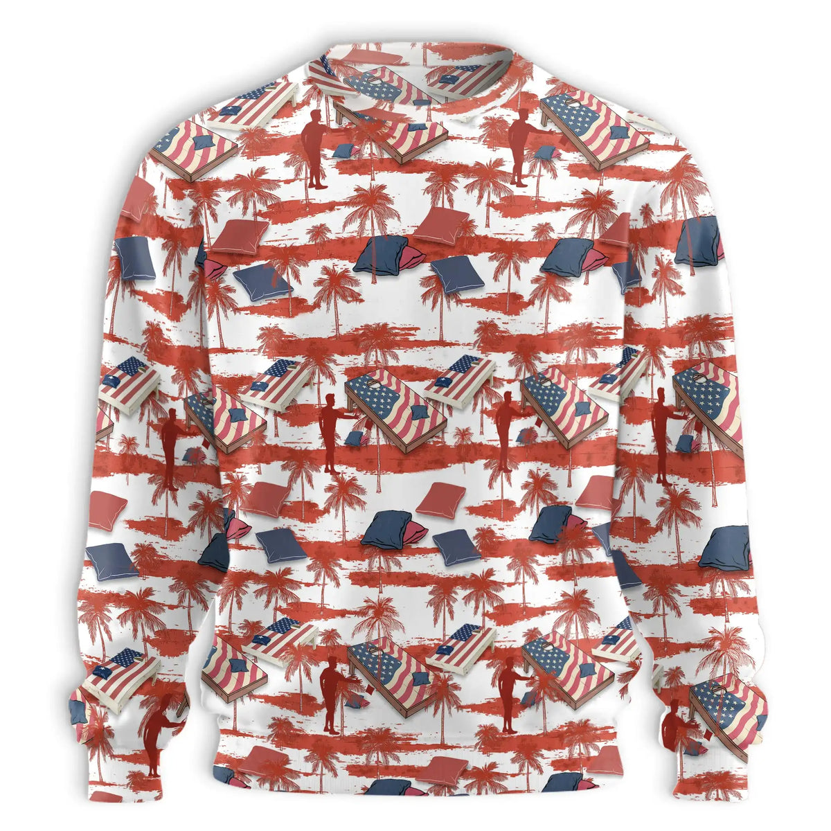 Cornhole Palm Tree Sweatshirt – Tropical 3D All Over Print Design