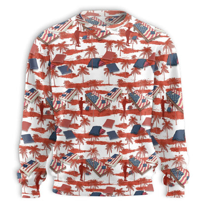 Cornhole Palm Tree Sweatshirt – Tropical 3D All Over Print Design