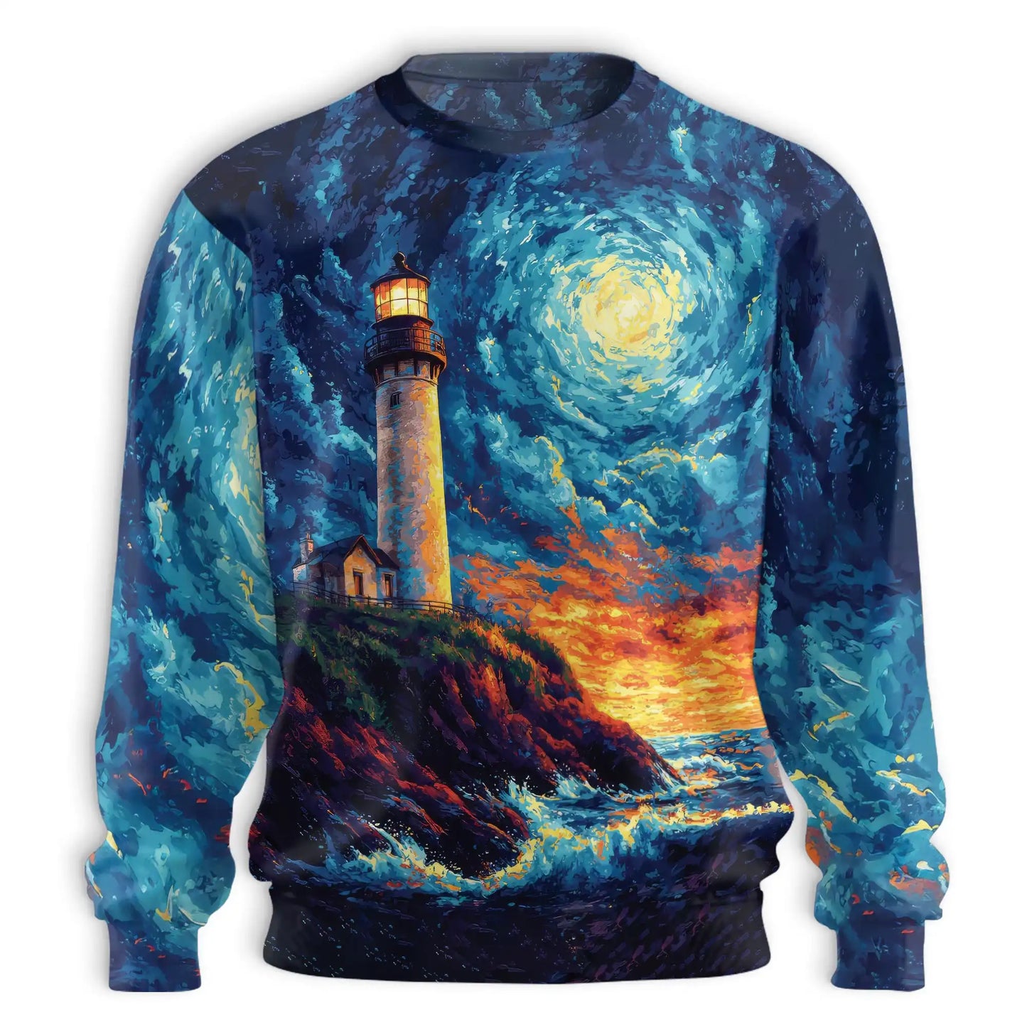 Lighthouse Sweatshirt – Colorful Graphic 3D All Over Print Design