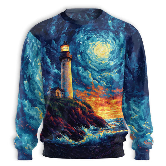 Lighthouse Sweatshirt – Colorful Graphic 3D All Over Print Design