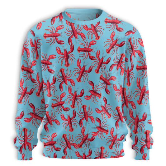Red Lobster Pattern Sweatshirt – Colorful Graphic 3D All Over Print Design