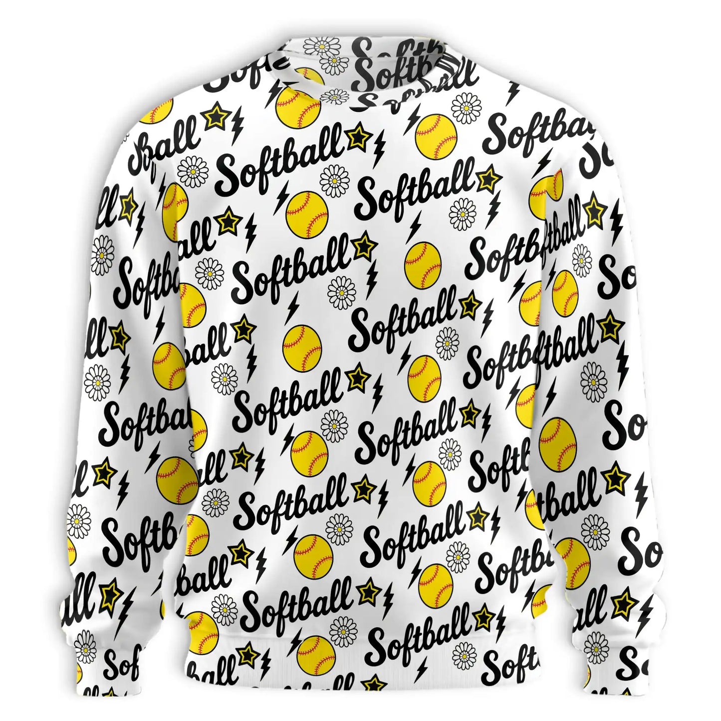 Softball Seamless Digital Paper Sweatshirt – Colorful Graphic 3D All Over Print Design