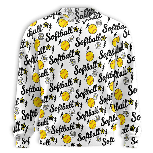 Softball Seamless Digital Paper Sweatshirt – Colorful Graphic 3D All Over Print Design