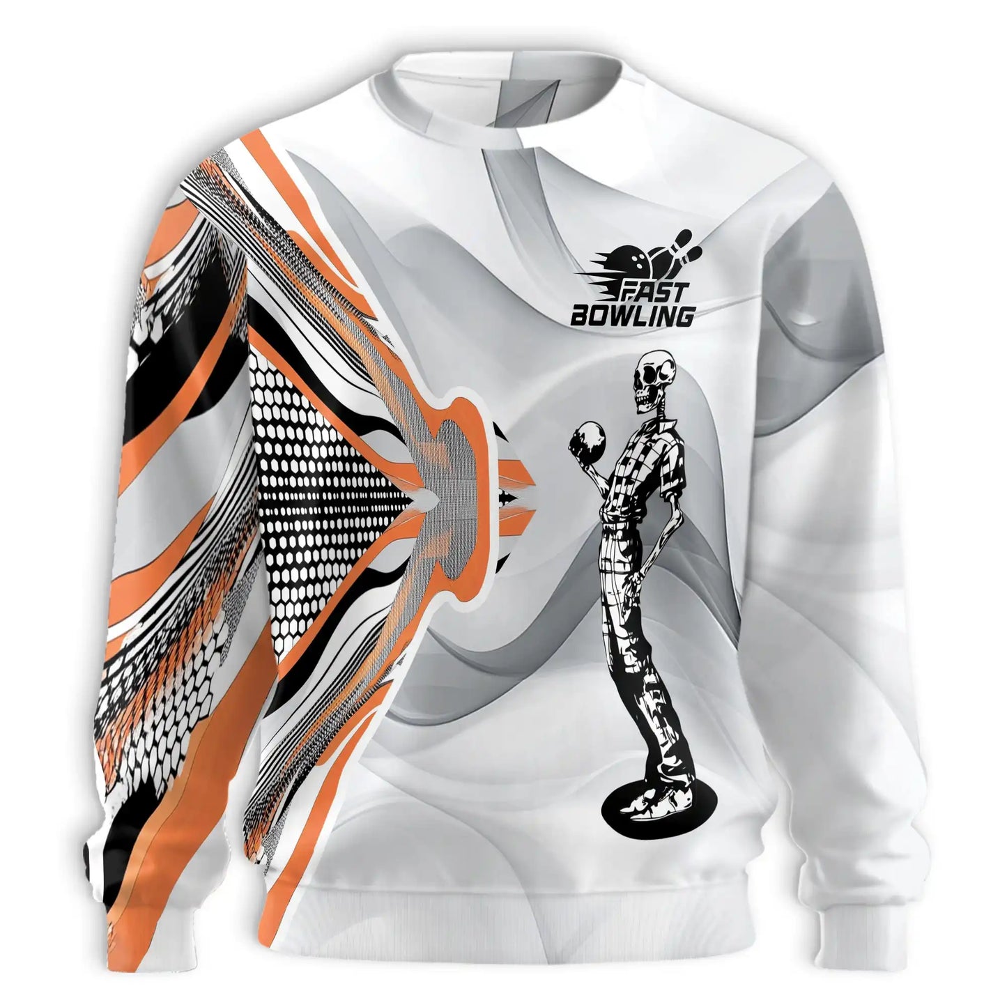 Skeleton Bowling Sweatshirt – Colorful Graphic 3D All Over Print Design