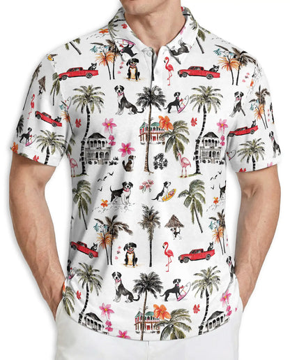 Dog Beach Hawaiian 3D Polo Shirt | Azhawaiian