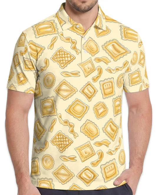 Pasta Lover Polo Shirt - Italian Food Pattern Style