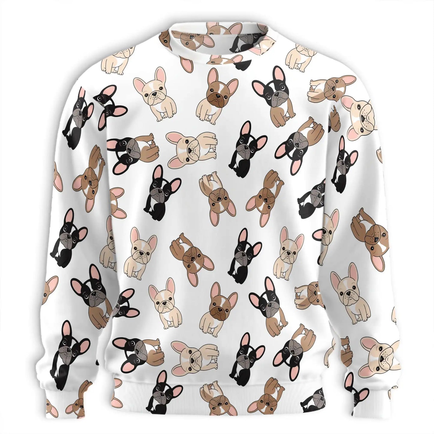 French Bulldog Pattern Sweatshirt – Colorful Graphic 3D All Over Print Design