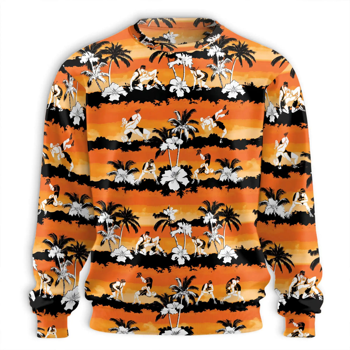 Wrestling Hibiscus Sweatshirt – Colorful Graphic 3D All Over Print Design