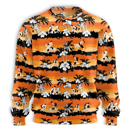 Wrestling Hibiscus Sweatshirt – Colorful Graphic 3D All Over Print Design