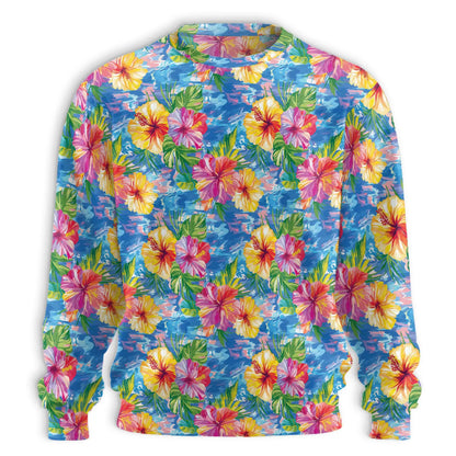 Blue Hibiscus Seas Sweatshirt – Tropical 3D All Over Print Design