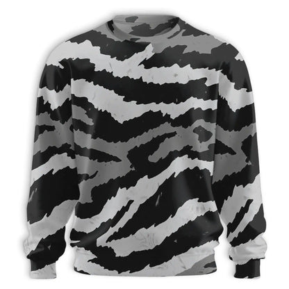 Grey Tiger Stripe Camouflage Sweatshirt – Colorful Graphic 3D All Over Print Design
