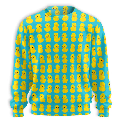 Cute Yellow Rubber Ducks Blue Sweatshirt – Colorful Graphic 3D All Over Print Design
