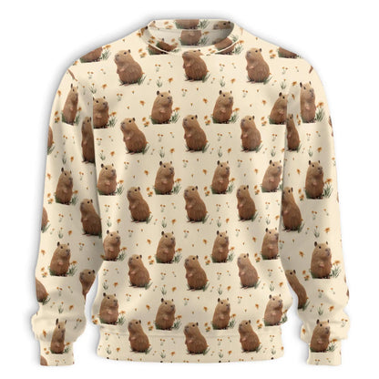 Capybara Pattern Sweatshirt – Colorful Graphic 3D All Over Print Design
