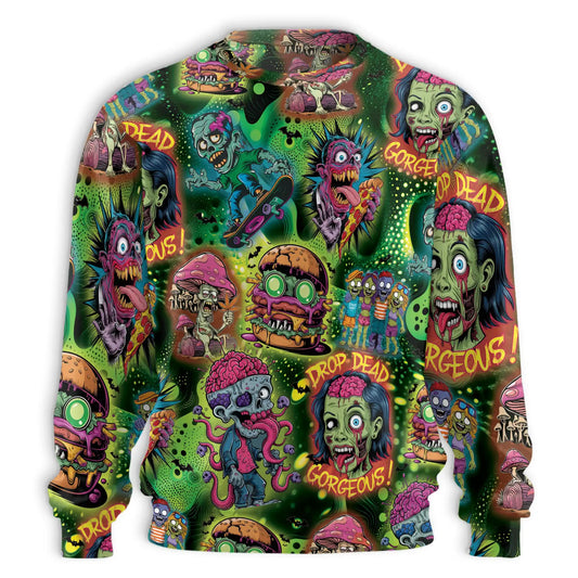 Zombie Sweatshirt – Colorful Graphic 3D All Over Print Design