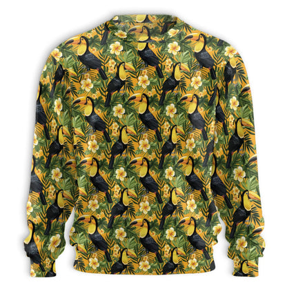 Toucan Plumeria Tropical Yellow Pattern Sweatshirt – Tropical 3D All Over Print Design