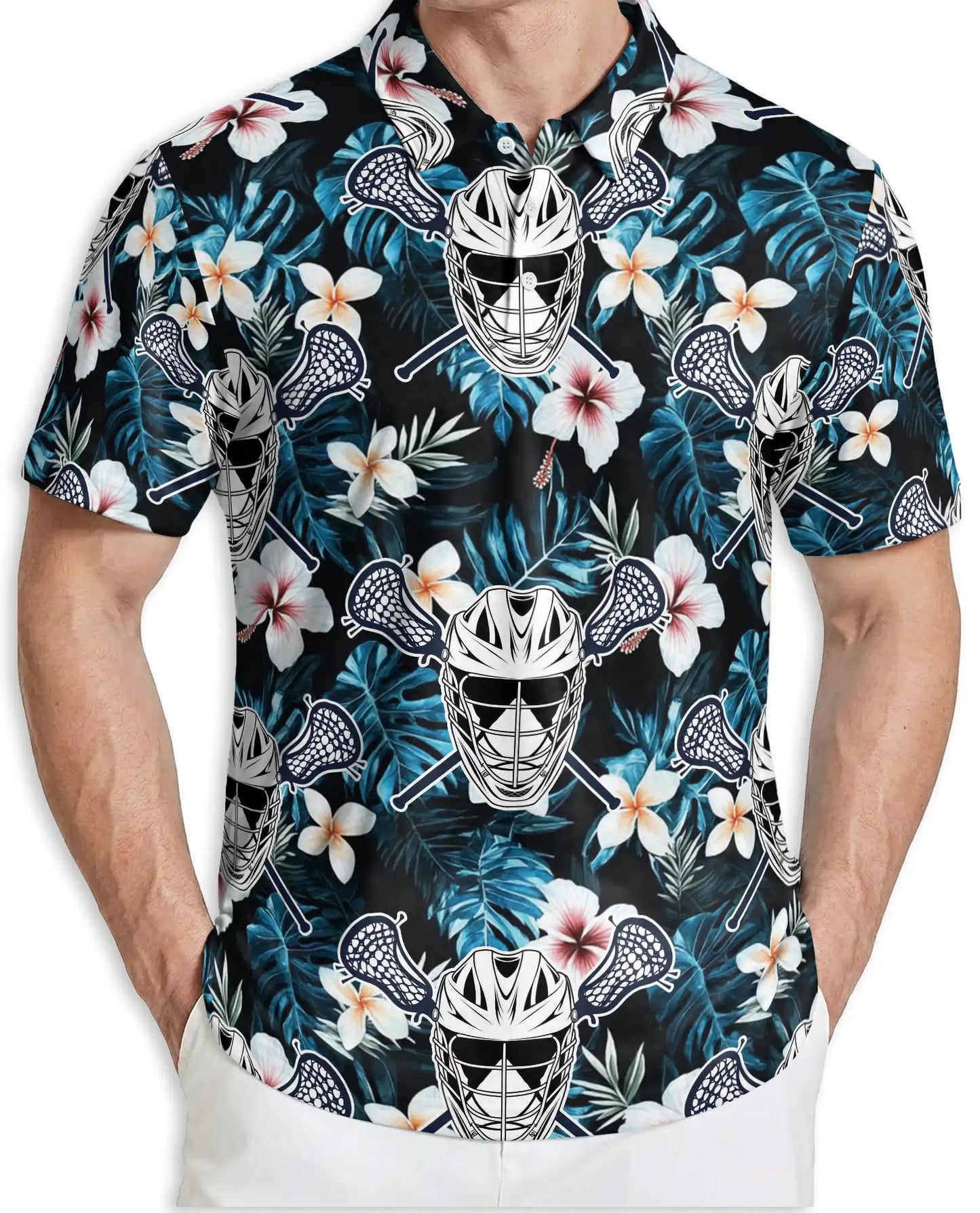 Tropical Lacrosse 3D Polo Shirt for Men, Floral Island Sports Style | Azhawaiian