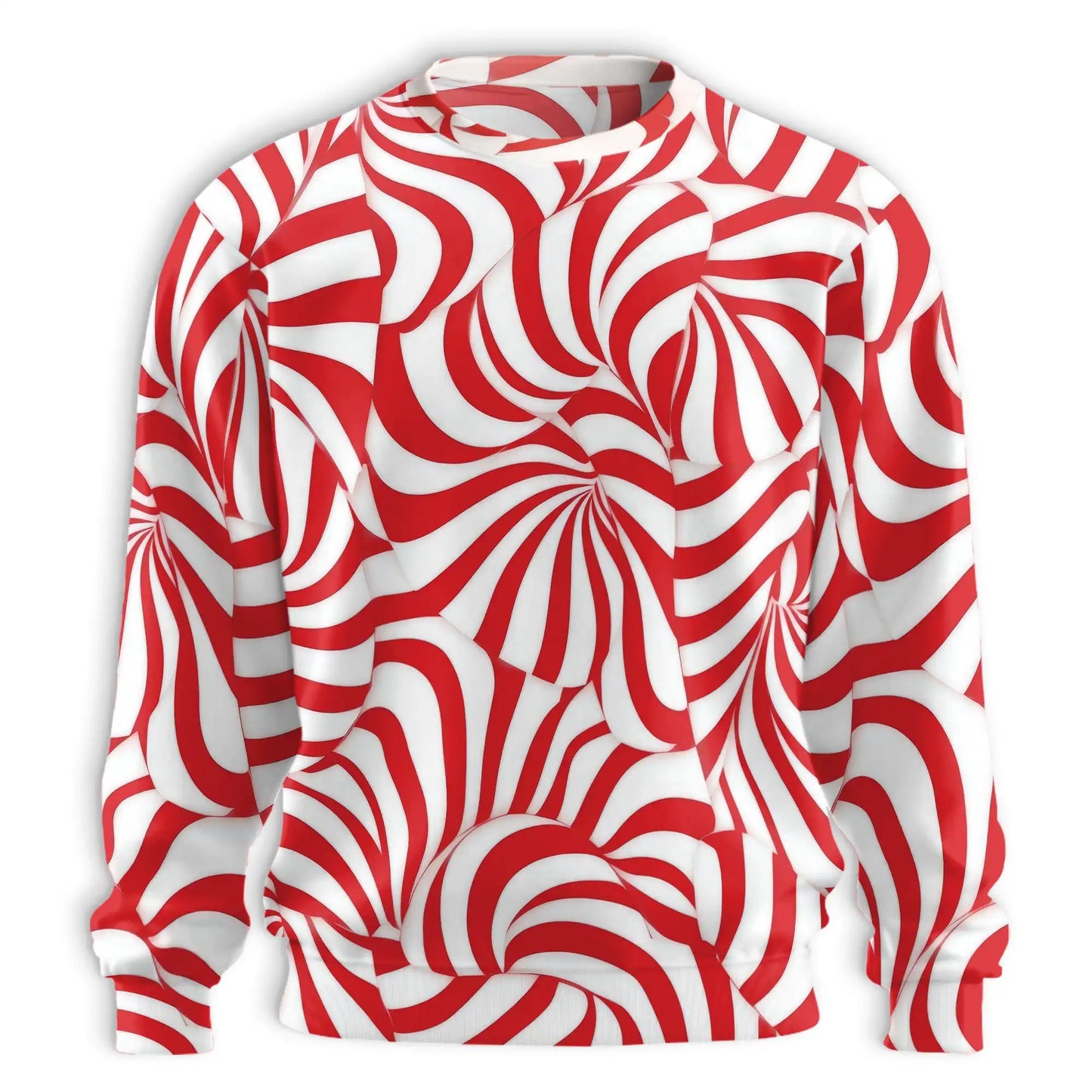 Red and White Candy Cane Stripes Sweatshirt – Christmas 3D All Over Print Design