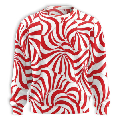 Red and White Candy Cane Stripes Sweatshirt – Christmas 3D All Over Print Design