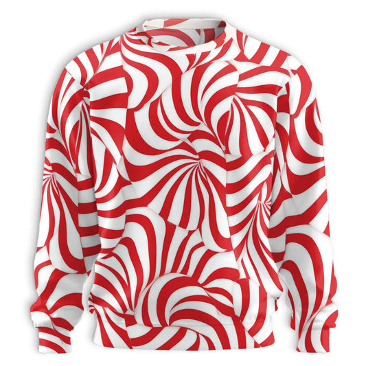 Red and White Candy Cane Stripes Sweatshirt – Christmas 3D All Over Print Design