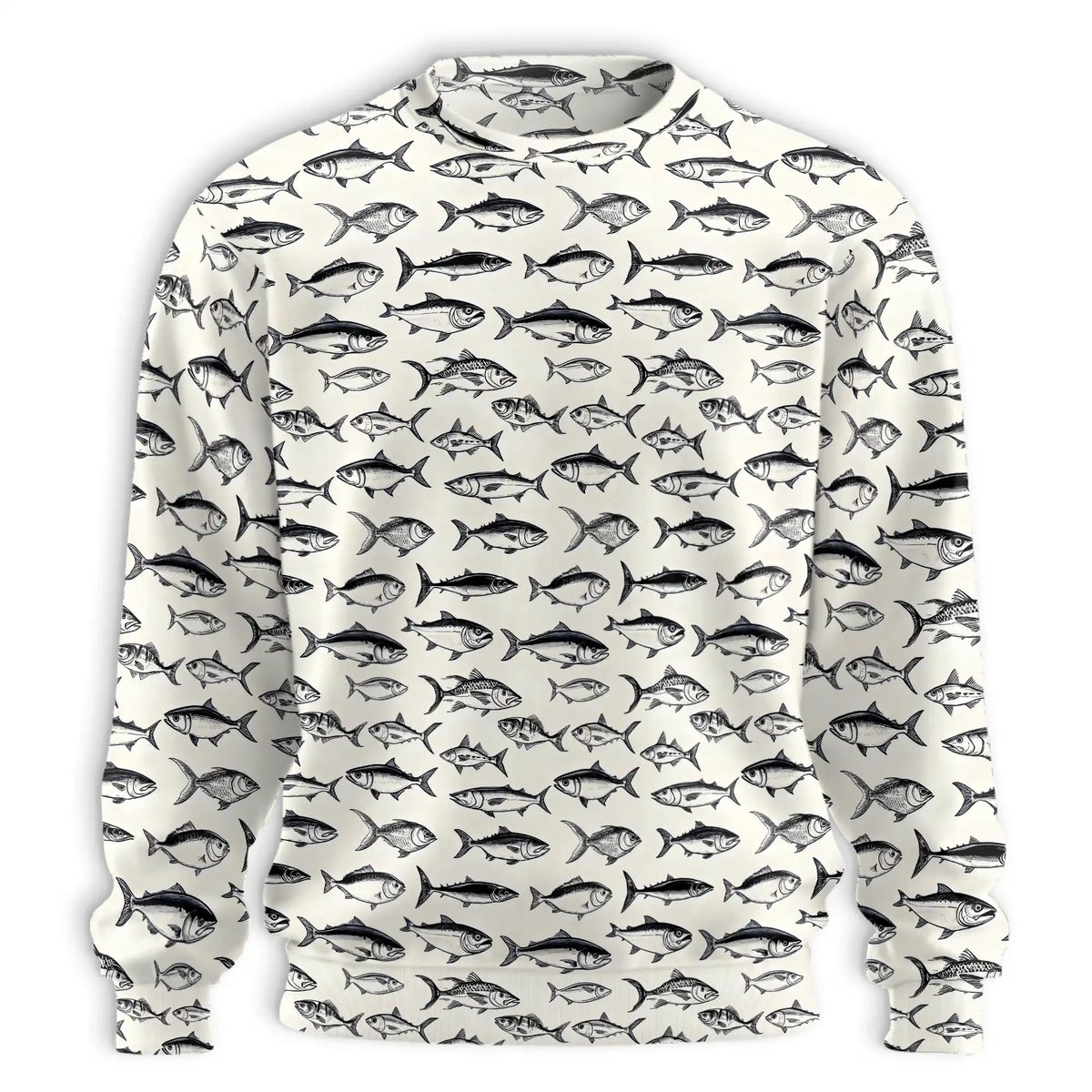 Vintage Fish Pattern Sweatshirt – Vintage 3D All Over Print Design