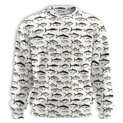 Vintage Fish Pattern Sweatshirt – Vintage 3D All Over Print Design