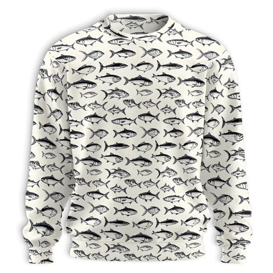 Vintage Fish Pattern Sweatshirt – Vintage 3D All Over Print Design