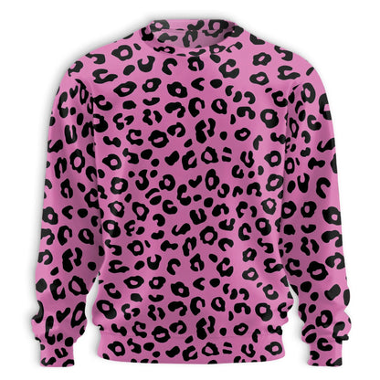 Pink Leopard Print Sweatshirt – Colorful Graphic 3D All Over Print Design