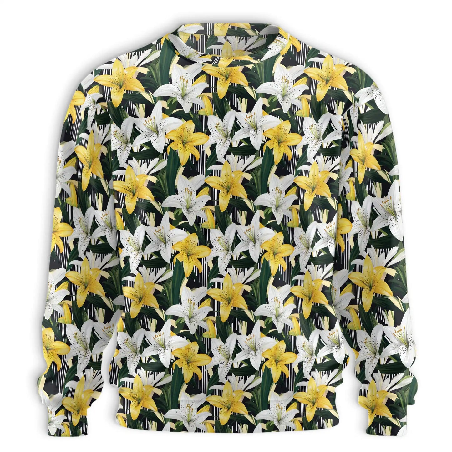 Lily Flower Pattern Sweatshirt – Colorful Graphic 3D All Over Print Design