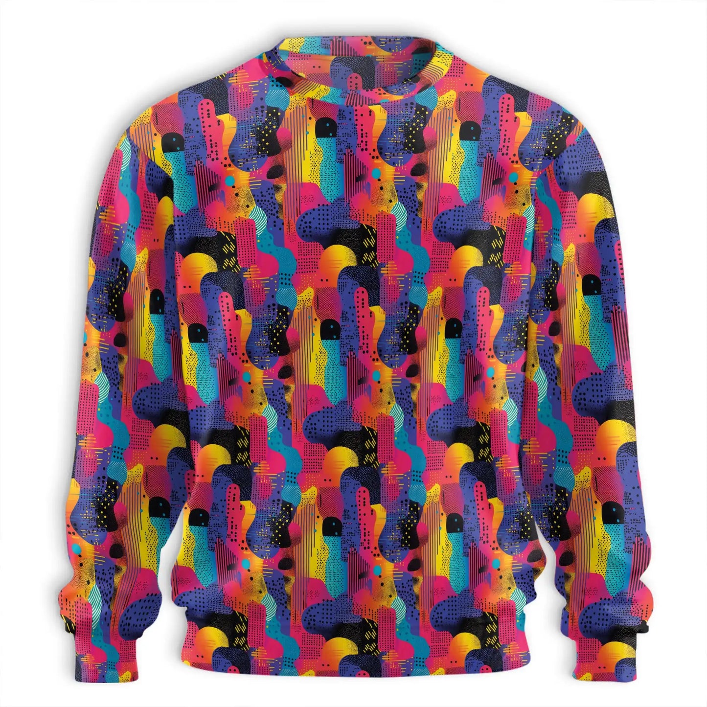 Colorful Memphis Pattern Sweatshirt – Colorful Graphic 3D All Over Print Design
