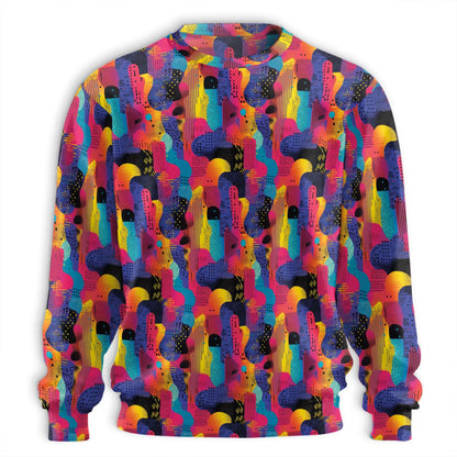 Colorful Memphis Pattern Sweatshirt – Colorful Graphic 3D All Over Print Design