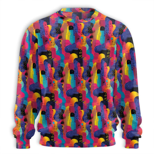 Colorful Memphis Pattern Sweatshirt – Colorful Graphic 3D All Over Print Design