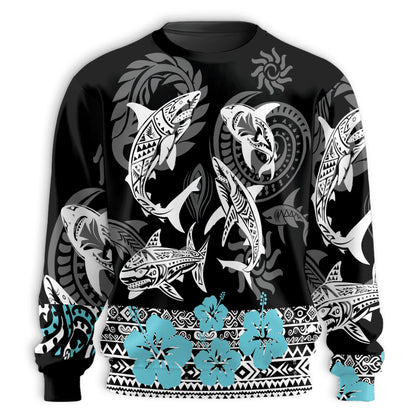 Shark Art Sweatshirt – Colorful Graphic 3D All Over Print Design