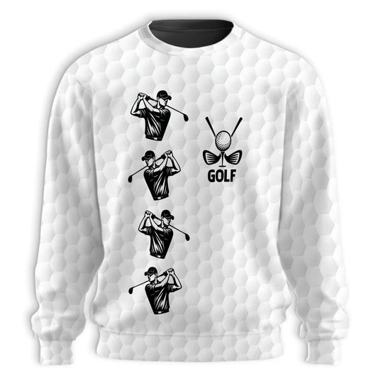 White Golf Ball Sweatshirt – Colorful Graphic 3D All Over Print Design