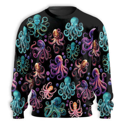 Octopus Party Sweatshirt – Colorful Graphic 3D All Over Print Design