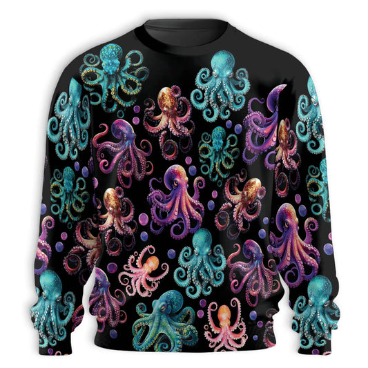 Octopus Party Sweatshirt – Colorful Graphic 3D All Over Print Design