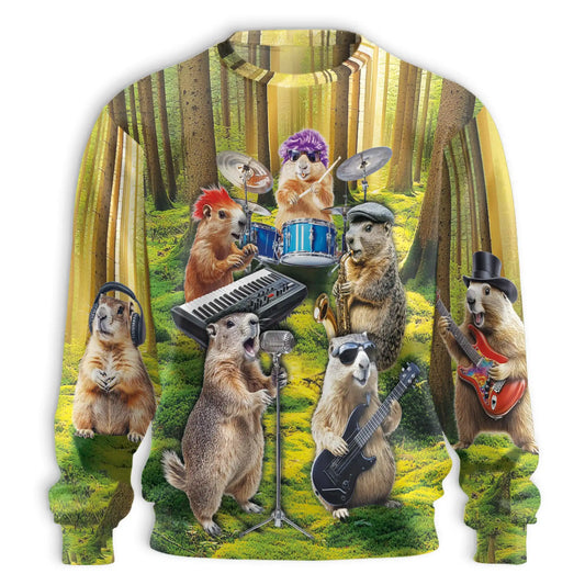 Musical Groundhog Sweatshirt – Colorful Graphic 3D All Over Print Design
