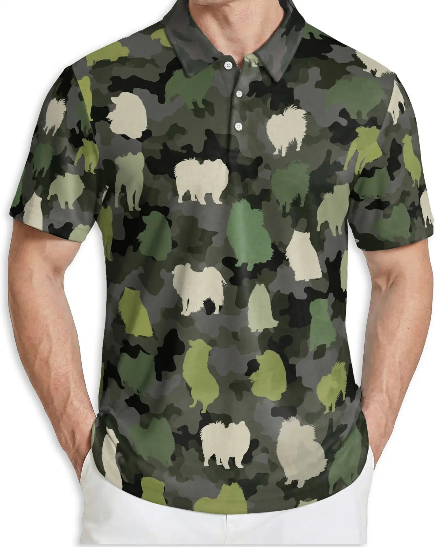Buffalo Camouflage 3D Polo Shirt for Men, Rustic Wildlife Hunting Style | Azhawaiian