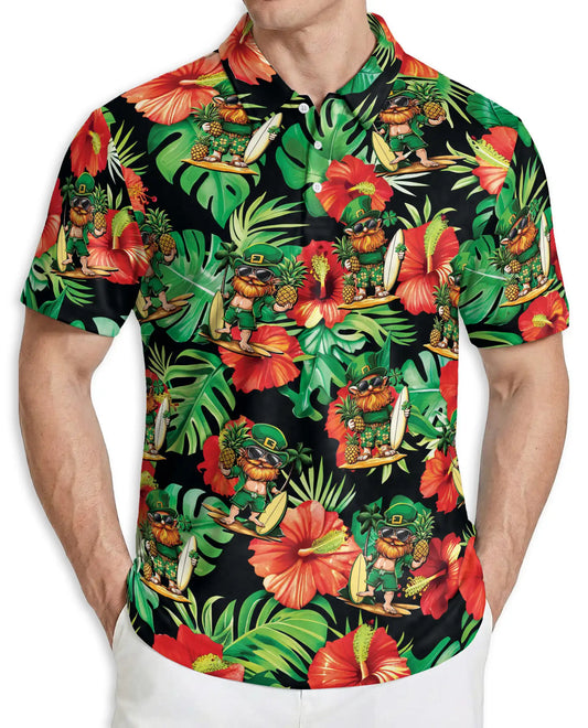 Leprechaun Surf Hawaiian Polo Shirt | Azhawaiian
