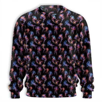 Neon Jellyfish Sweatshirt – Colorful Graphic 3D All Over Print Design