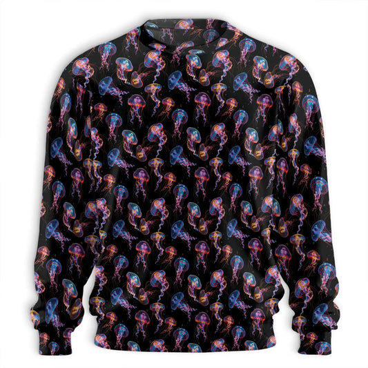 Neon Jellyfish Sweatshirt – Colorful Graphic 3D All Over Print Design