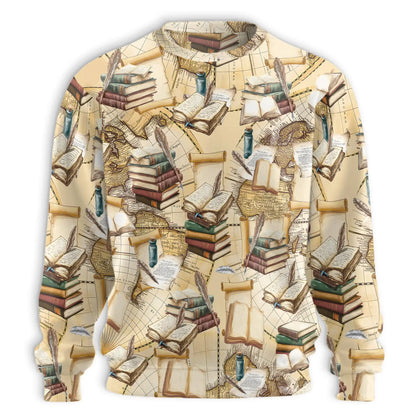 Vintage Book Sweatshirt – Vintage 3D All Over Print Design